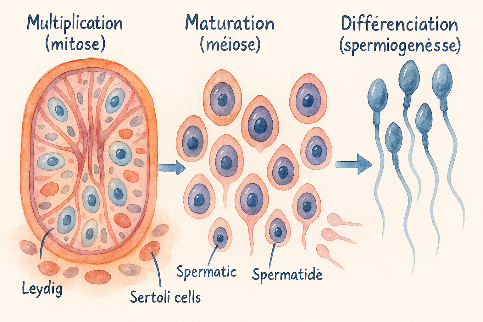 Spermatogenèse : processus de fabrication de tes spermatozoïdes